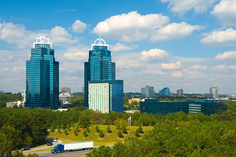 Sandy Springs Perimeter Center skyline in Georgia